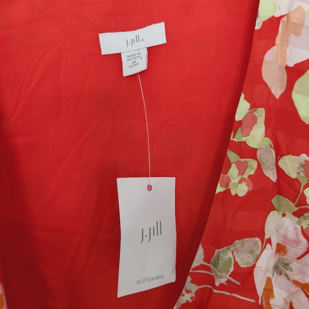 NWT J. Jill Floral Wrap Dress - Picture 6 of 8